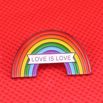 Varavīksnes emaljas pin geju praida broša mīlestība ir mīlestība viena dzimuma laulību emblēma ar vienādu mīlestību aktīvists adatas LGBT rotaslietas dāvanu Valentīna