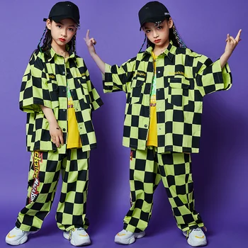 Bērnu Džeza Deju Tērpi Meitenēm, Hip Hop, Street Dance Uzstādīt korejiešu Versija Pleds Jaka, Bikses Skaists Zēni, Dancewear DL6312