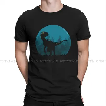 Zila Raptor Cilvēka TShirt Jurassic Park Dinozauri Filmu Crewneck Īsām Piedurknēm 100% Kokvilnas T Krekls Humora Augstas Kvalitātes Dāvanu Idejas