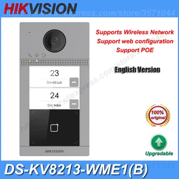 Sākotnējā Hikvision DS-KV8213-WME1(B) 2MP HD POE 2 Pogas, Video Domofons Moduļa Durvis Stacija Durvju Durvis Tālruni