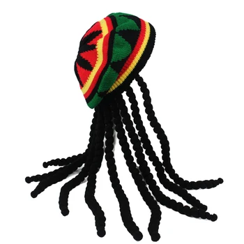 Hip Hop Klp Trikotāžas Parūka Pīņu Cepure Vīriešu Jamaikas Bob Marley Rasta Beanie Ziemas Gorra Hombre Dredi Regeja Czapka Zimowa