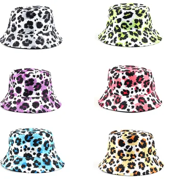 Jaunu Spaiņa Cepuri, Dubultie Tie Krāsošanas Leopard Bob Cepures Sievietēm, Vīriešiem Ielu Hip Hop Zvejnieks Klp Retro Drukāt Panamas Cepures