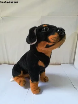 par 30cm tupus Rotveilers suns plīša rotaļlietas mīkstās rotaļlietas lelle dzimšanas dienas dāvanu w2944