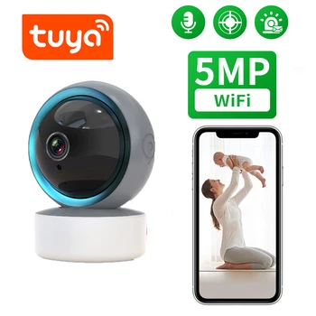 Tuya IP Camera 3MP 5MP Wifi bezvadu Video Novērošanas Kamera HD Nakts Redzamības Auto Izsekošana Mākonis gudrās Mājas Drošības Kameras