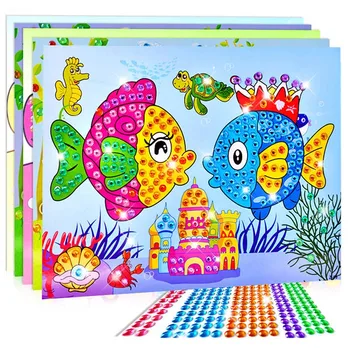 1gb DIY Dimantu Uzlīmes Roku darbs Kristāla Ielīmējiet Krāsošana Mozaīkas Puzzle Rotaļlietas Izlases Color Kids Bērnu Uzlīmes, Rotaļlietas, Dāvanu