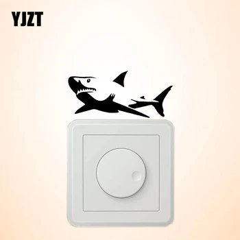 YJZT Karikatūra Dzīvnieku Haizivs Vinila Decal Sienas Slēdzi Uzlīme Dzīvojamā Istaba Dekori S19-0869