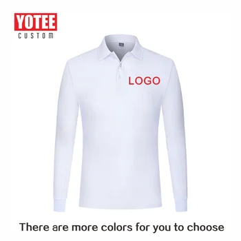 Rudens veselības kokvilnas garām piedurknēm polo krekls personas sabiedrības grupas vienotu pielāgotā drukāšana, dizains, foto LOGO