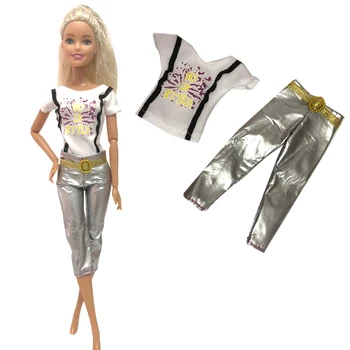 NK Oficiālais 1 Gab Modes Apģērbs Gadījuma Studentu vienotu Mūsdienu Krekls Pu Trouseres Apģērbu Barbie Lelle, Rotaļlietas Piederumi