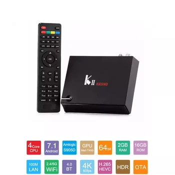 MECOOL KII PRO TV Kastē KII PRO Android 6.0 S2 T2, DVB Amlogic S905D Quad 2G+16.G DVB-T2&S2/DVB-T2 Set Top Box Android TV Box