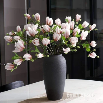 10pcs/daudz ! vairumtirdzniecības 3D augstas simulācija Reālā touch Magnolijas mākslīgo ziedu augstas kvalitātes magnolias kāzu dekoratīvie ziedi