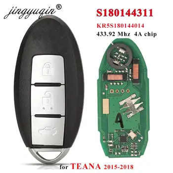 jingyuqin S180144311 Smart Remote Auto Atslēgu 433.92 Mhz 4A Nissan Teana 2016 PCF7953M HITAG AES Mikroshēmu 3 Pogas Keyless