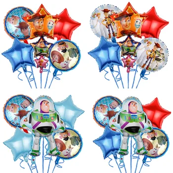 5gab Rotaļlietu Stāsts Woody Buzz Lightyear Karikatūra Folija Baloni Rotaļlietu Stāsts Tēmu Dzimšanas dienas svinības Rotājumus Bērniem, Rotaļlietas, Bērnu Dušas Globos