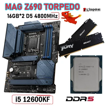 12600KF MSI Z690 TORPEDO Mātesplati LGA 1700 CPU + 12600KF CPU + DDR5 4800MHz 32GB Darbvirsmas Z690 Spēļu Mainboard 1700 ATX Jaunas