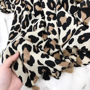 Modes Dizaina Sexy Leopard Dot Pušķis Viskoze Lakatu, Šalli Augstas Kvalitātes Neckerchief Rudens Ziemas Foulards Musulmaņu Hijab Sjaal
