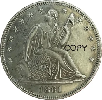 Amerikas savienotās Valstis Līdzdalībnieks savienotajām Valstīm 1861 Līdzdalībnieks Pusi Dolāru, Brīvības Sēž 1/2 Dolāru 90% Sudraba Monētu Kopijas
