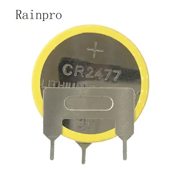 Rainpro 3PCS/DAUDZ Augstas Ietilpības CR2477 2477 3-pin Pogu elementu Baterijas ar vertikālo metināšanas pēdu, rīsi plīts