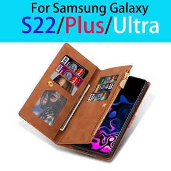 Case For Samsung Galaxy S22 Plus Ultra Gadījumos Daudzfunkciju Luxruy Ādas Maks Tālruni Somā Samsung S 22 Ultra Pārsegu