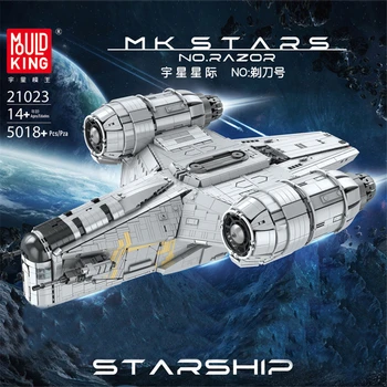 Jaunas Veidnes Karalis 21023 Star Plāns Rotaļlietas 5018pcs Skuvekli Starship Celtniecības Bloki, Dirižablis, Ķieģeļu Nākotnes Kosmosa Modelis Komplekti, Rotaļlietas,
