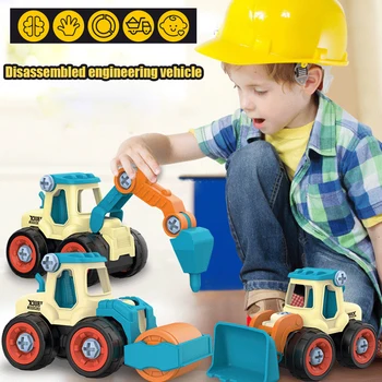 2022. gadam Bērni Riekstu Demontāža, Rotaļlietas Projektēšana Kravas automašīnu Ekskavatoru, Buldozeru Bērnu Skrūve Skrūve Izglītības Rotaļu Automašīnas Modelis Rotaļlietas Zēniem Dāvanu