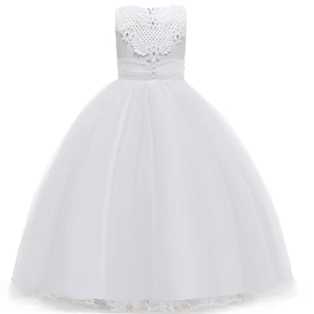 Puķu bērns kāzu puse, Līgavas, bērnu, garās fāzēm kleita meitene Princess Birthday Party bumbu komūniju formālu kleita vestido
