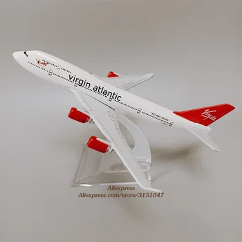 16cm Metāla Apvienotā Karaliste Virgin Atlantic Airways Boeing 747 400 B747 Airlines Gaisa Lidmašīnu Modeļa Lidmašīnas Modeli Lējumiem Gaisa kuģa