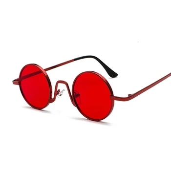 Vintage Sarkanas Apaļas Saulesbrilles Sieviete Vīrieti Modes Zīmola Dizainere, Saules Brilles Sieviete Vīrietis Retro Mazo Karkasa Loku Hip Hop Oculos