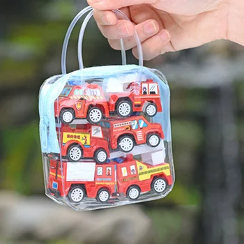 6pcs/set Bērnu Mini Pull Atpakaļ Auto, Rotaļu Celtniecības Fire Truck Modeli, kas Zēni Dzimšanas dienas Svētku Dāvanu