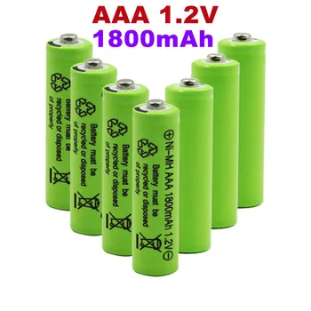 100% jauns Oriģināls AAA 1800 mAh 1.2 V Kvalitātes uzlādējamās baterijas AAA 1800 mAh Ni-MH 1,2 V akumulatora 3A