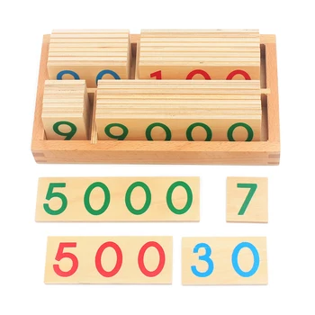 Bērnu Rotaļlietas, Montessori Matemātikas Rotaļlieta Mazo Digitālo Koka Kārtis, ar Kasti (Nmuber 1-9000) Izglītības Priekšlaicīgas Mācību Rotaļlietas Ziemassvētku Dāvanu