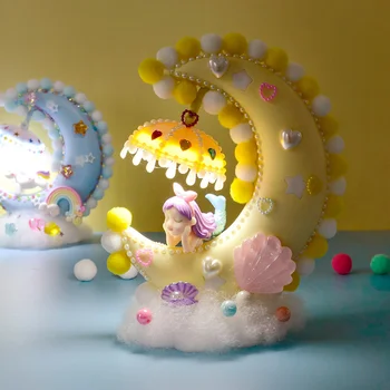 Bērnu Radošo DIY Roku darbs Izglītības Rotaļlieta Mākoņa Mēness Mikro Ainavu Māksla, Amatniecība, Aksesuāri, Mazā Nakts Gaismas Materiāls