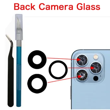 Aizmugurējā Kamera Stikls iPhone 11 12 13 Mini Pro, Max Aizmugures Objektīva Vāciņu Ar 3m Līmi, Remonta Rīku Komplekts Rezerves Daļas