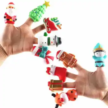 5gab/Set Fidget rotaļlietas Karikatūra Ziemassvētku Dāvanu PVC Ziemassvētku eglīte elk sniegavīrs elf Mini Pirkstu Fun rotaļlietas Lelle, Rotaļlietas Pieaugušiem Bērniem