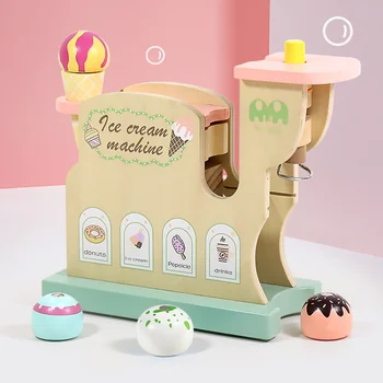 Bērnu Simulācijas saldējuma Mašīna, Bērnu Spēlēt Mājas saldējums Pieņemšanas Zēni, Meitenes Dāvanas Jaunums Koka Rotaļlietas, Montessori Rotaļlietas
