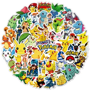 50 Loksnes Karikatūra Anime Pokemon Trolejbusa Lodziņā Ledusskapis Mobilo Klēpjdatoru Ūdensizturīgs Grafiti Uzlīmes Bērniem DIY (do it yourself, Rotaļlietas, Kawaii Dāvanas