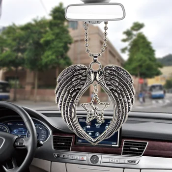 Angel Star Eņģeļu Spārnu Šarmu Auto Kulons Automašīnu Atpakaļskata Spogulis Apturēšanu Apdare Piederumi Iekarināmās Kulons Dāvanas
