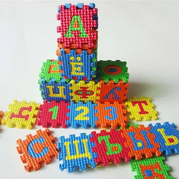 Modes 36Pcs/Set krievu Alfabēta Jigsaw Paklāju EVA Bērnu Bērni Puzzle Mācību Mat Rotaļlietas