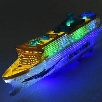 [ Smieklīgi ] Elektronisko Liels luksusa kruīza kuģis Rotaļlietas Universālā rotācijas mūzikas gaismas Laivu modeli, Bērnu rotaļu krāsains flash okeāna līnijas