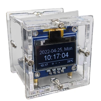 ESP8266 DIY Elektronisko Komplekts Mini Pulkstenis OLED Displeju izveidotu Savienojumu Ar Čaumalu DIY Lodēšanas Projektu