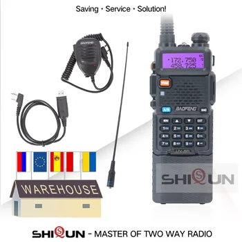 Karstā Baofeng UV-5R 8W Walkie Talkie ar Palielinātu 3800mAh Akumulatora VHF UHF divas frekvenču joslas frekvenču joslas UV5R divvirzienu Radio UV 5R Tri Jaudas Režīmā 3800mAh