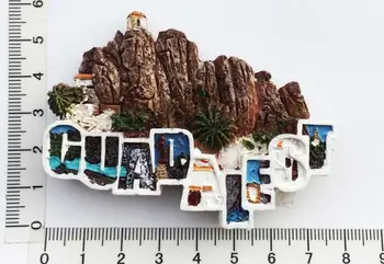 El Castell de Guadalest, Valensija, Spānija Tūrisma Suvenīri ir dekorēts ar ledusskapja magnēts, uzlīmes