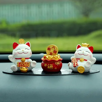 Radošās Ķīnas Laimīgs Kaķis Auto Rotājumu Cute Karikatūra Rotājumu Mājas Rotājumi
