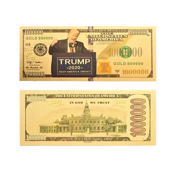 WR Zelta Banknošu ASV Prezidents Donald Trump 2022 Kampaņas Krāsains Zelta Pārklājumu Viltotu Naudu 1 Miljonu Kolekcija Biznesa Dāvanas
