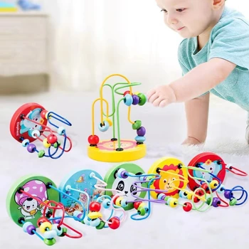 Mini Montessori Koka Rotaļlietas Bērniem Aprindās Biezumu Vadu Labirintu amerikāņu Kalniņi Toddler Sākumā Izglītības Puzles, Rotaļlietas Bērniem zīdaiņiem