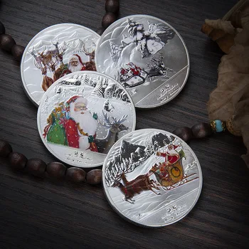 Priecīgus Ziemassvētkus Piemiņas monētas Santa Claus Sudraba Žetons Navidad Elk Natal Noel Metāla Amatniecības Laimīgu Jauno Gadu Xmas dāvanu 2022