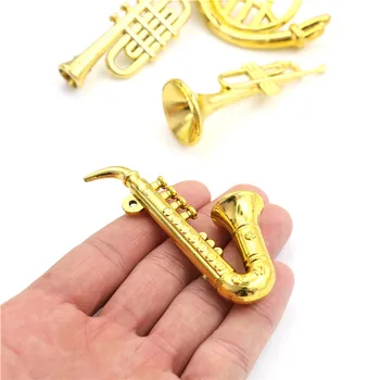 Radošā Mini Portatīvo Taures Saksofonu 1:12 Leļļu Namiņš Miniatūrs Plastmasas Mūzikas Instrumenta Modeli, Skatuves Piederumi