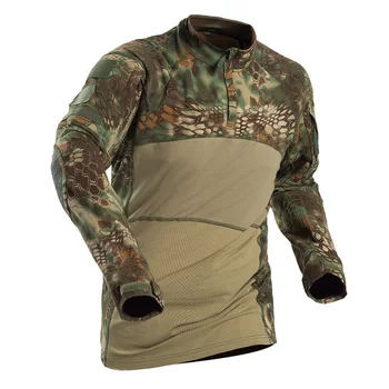 Taktiskās Kaujas Krekls Vīriešu Kokvilnas Militāro Formas Tērpu Kamuflāžas Krekls Multicam Armijas Pārgājienu Medību Drēbes Camo Garš Krekls
