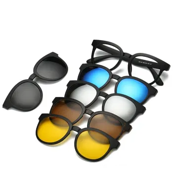 6 1 Custom Vīrieši Sievietes Polarizētas Optiskās Magnētiskās Saulesbrilles Klipu Magnēta Klipsi Saulesbrilles Polaroid Klipu par Saules Brilles Rāmis