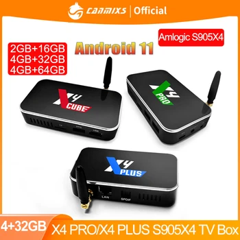 UGOOS X4 PRO 4GB 32GB X4 PLUS 64GB X4 CUBE Amlogic S905X4 Android 11 TV Kastē 1000M LAN Set Top Box 4K Media Player TV Uztvērēji