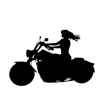 15*9.8 cm Meitene Motocikla Braucējs, Auto Uzlīmes Cikla Vecā Dāma Biker Auto Vinila Decal Smieklīgi Personības Uzlīmes Car Styling
