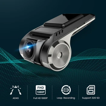 140 Grādu Platleņķa Priekšējo Kameru Video Ieraksti Dash Kamera Ar ADAS Android USB Automašīnas DVR Radio Atskaņotājs HD (4K Sony Objektīvs